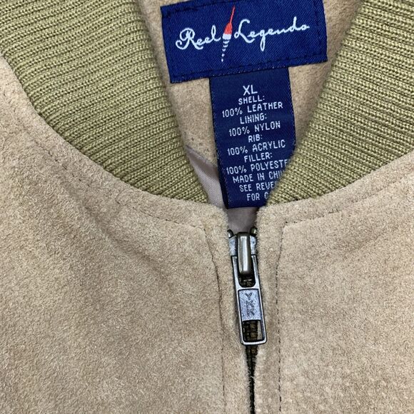 Reel Legends Men Leather Bomber Jacket Country Western Cowboy Soft Rodeo XL 100% - Picture 16 of 16